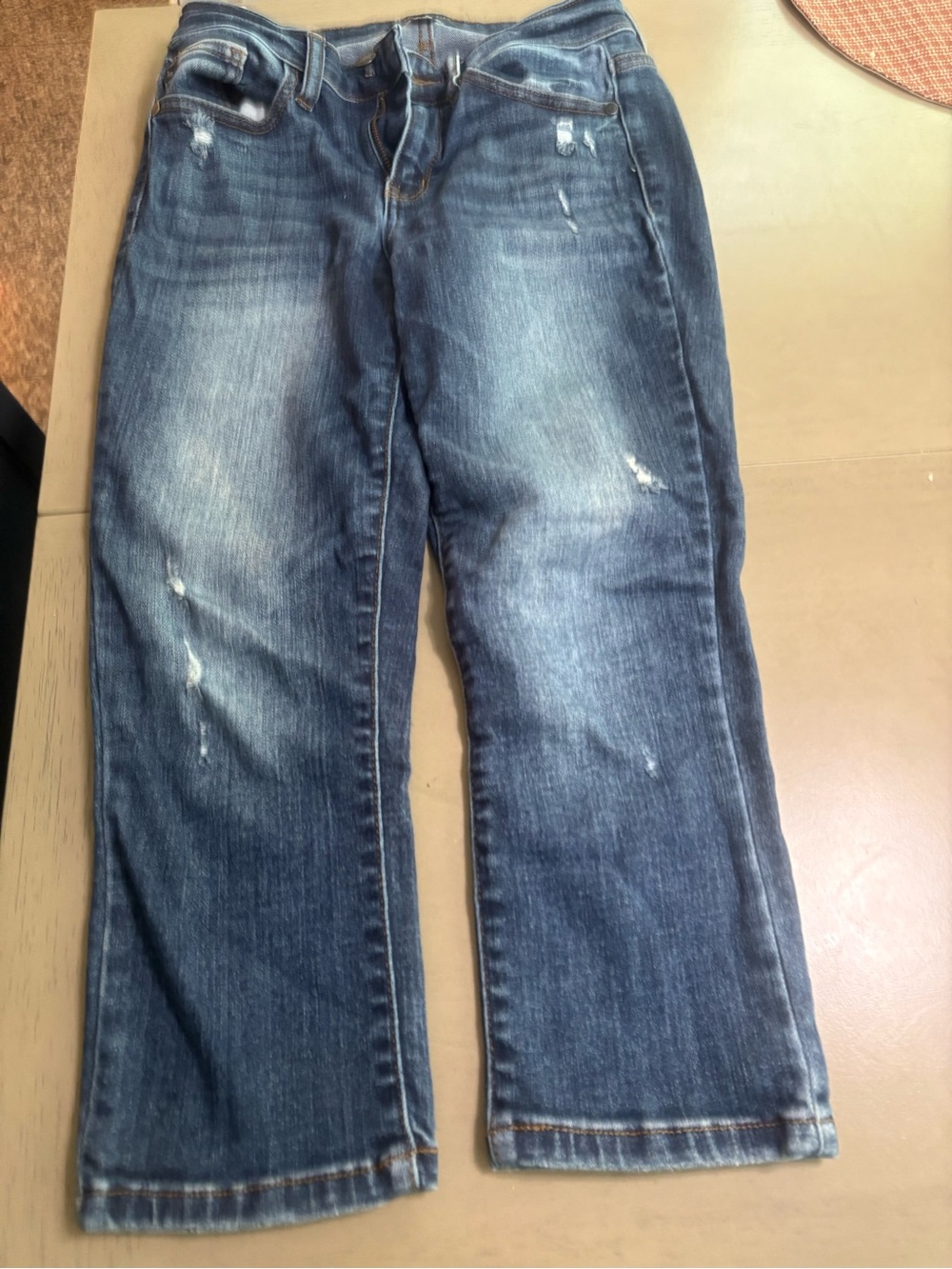Judy Blue Distressed Dark Blue Flare Jeans
